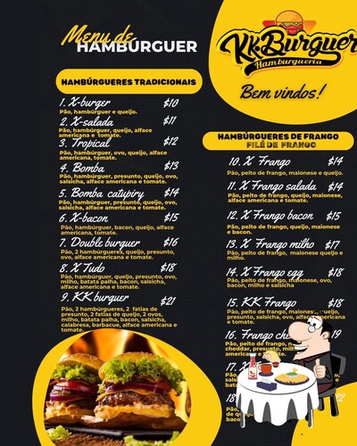 Peça um dos hambúrgueres oferecidos no KK Burguer