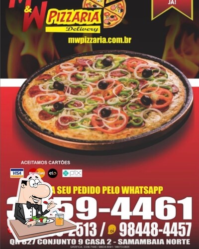 Platos en M&W pizzaria