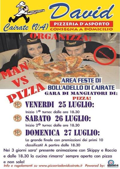 Ecco la pubblicità di Pizzeria David