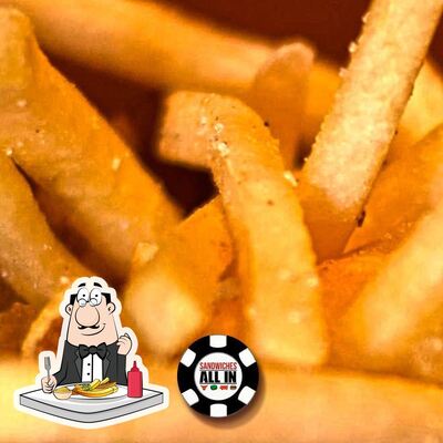 Você pode pedir batatas fritas como acompanhamento ou lanche
