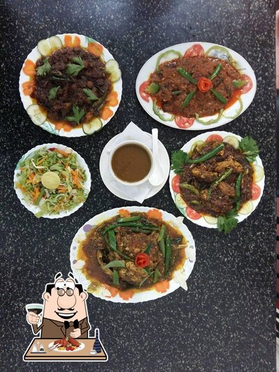 Enjoy the selection of meat dishes