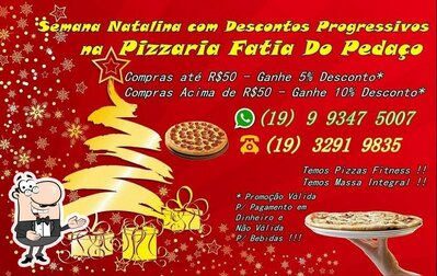 A publicidade mostra informações sobre o Pizzaria Fatia do Pedaço Campinas SP