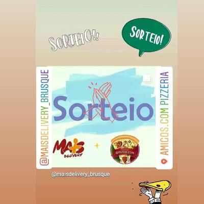 A publicidade apresenta informações sobre o amigos.com Pizzeria Brusque SC
