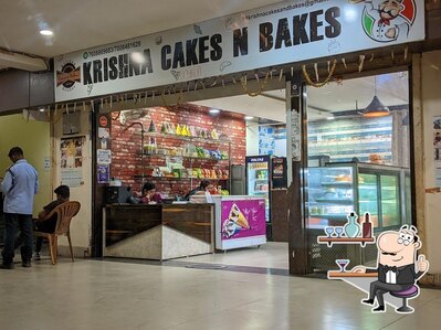 Take a seat at one of the tables at Krishna Cakes n Bakes