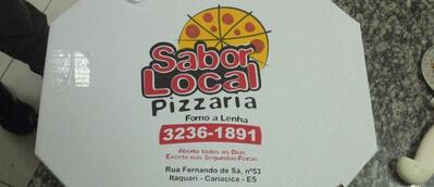 A publicidade apresenta informações sobre o Pizzaria Sabor Local