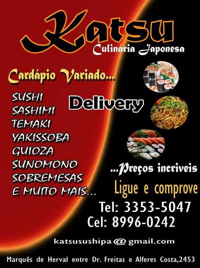 Aqui está a publicidade do KATSU
