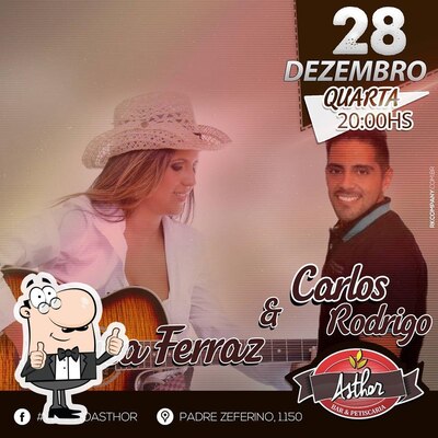 A publicidade apresenta informações sobre o Asthor Bar & Petiscaria