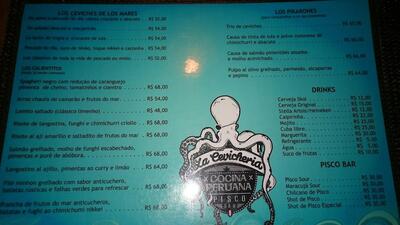 A publicidade apresenta informações sobre o La Cevicheria