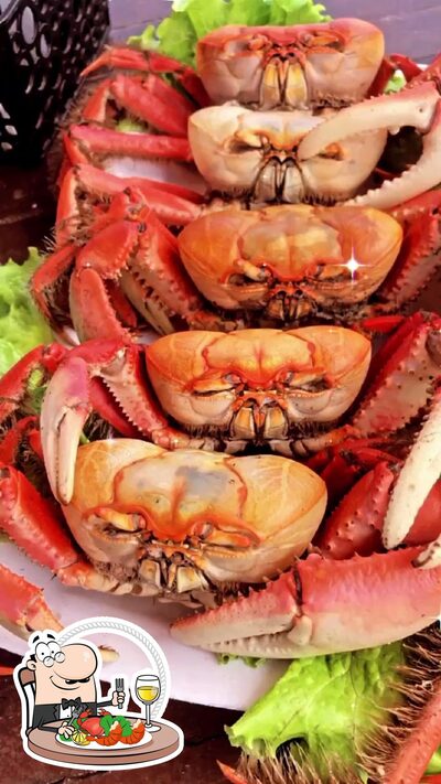 Barraca O PADIM provê uma seleção de refeições de frutos do mar