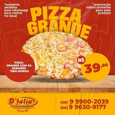 A publicidade apresenta informações sobre o D'tália Jacarandás