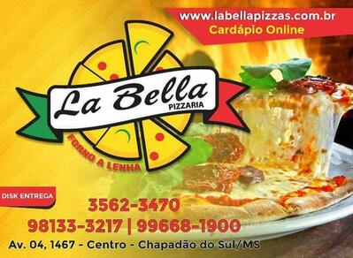 Aqui está a publicidade do Labella Pizzas