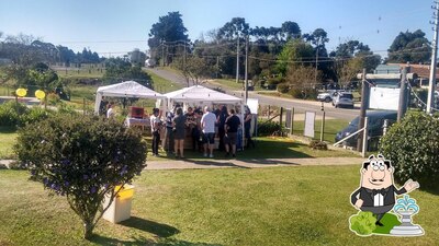 Você pode espairecer no na área externa do Biergarten Usinamalte