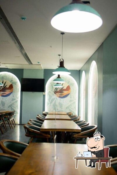Take a seat at one of the tables at Woop