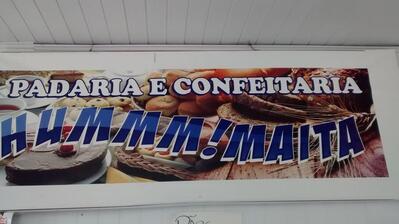 A publicidade apresenta informações sobre o Padaria e Confeitaria Hummm! Maita