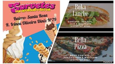A publicidade apresenta informações sobre o Pizzaria bella pizza