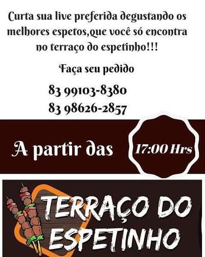 Aqui está a publicidade do Terraço do Espetinho