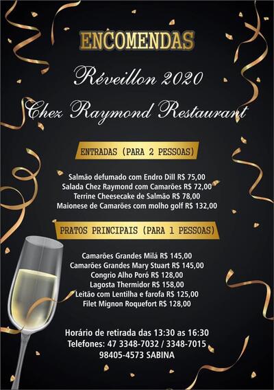 Leia as informações sobre o Chez Raymond Restaurant - Cozinha Internacional e Frutos do Mar