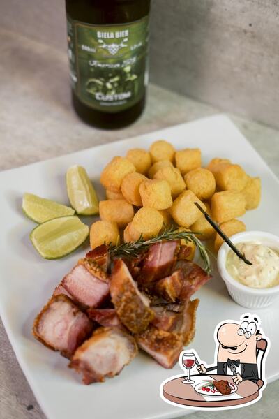 Peça refeições de carne do menu