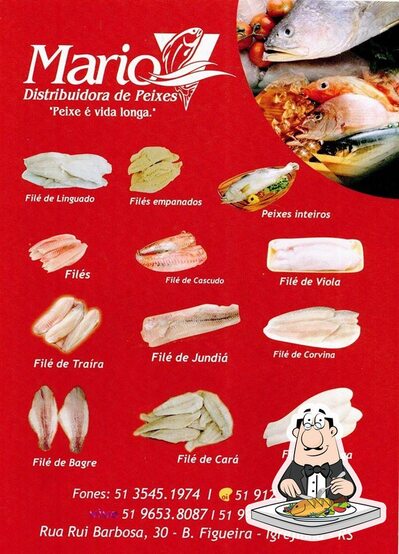 Escolha pratos de peixe no Mario Distribuidora de Peixes
