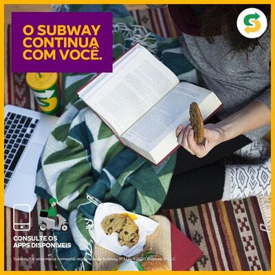 A publicidade apresenta informações sobre o Subway União da Vitória e Havan Porto União