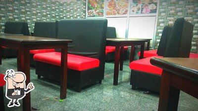 Take a seat at one of the tables at The Earth Cafe