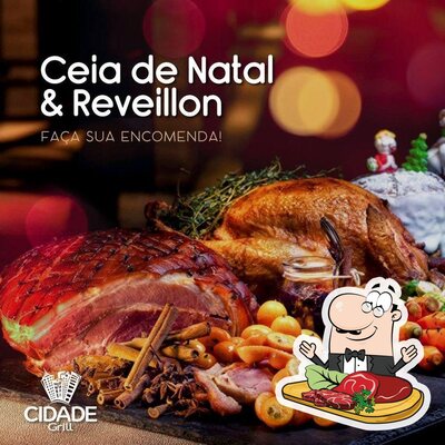 Experimente refeições de carne no Cidade Grill