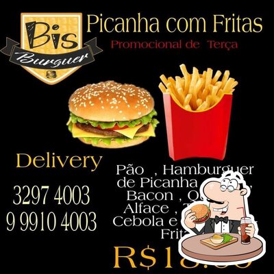 Experimente um dos hambúrgueres oferecidos no Bis Burguer Lanches Alfenas MG