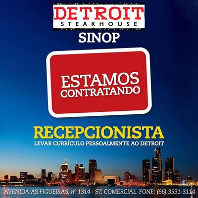 A publicidade mostra informações sobre o Detroit Steakhouse