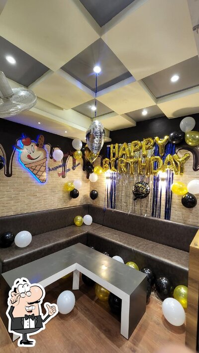 The interior of Rangoli Ice Cream Panchayat Road Amreli Best Ice Cream Parlour, Ice Cream Shop, Ice Cream Cafe