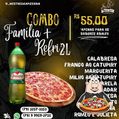 No Mestre Cuca Pizzaria, você pode desfrutar de pizza