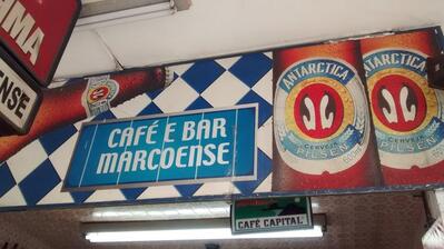 A representação gráfica da marca do Café e Bar Marcoense