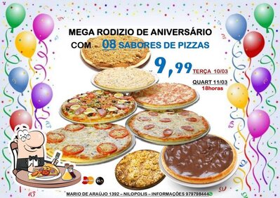 Consiga diversos tipos de pizza