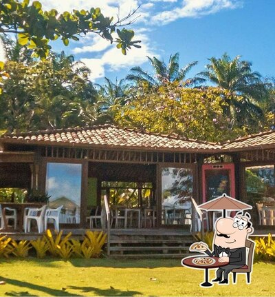 Veja a área externa do Restaurante Estrela do Mar