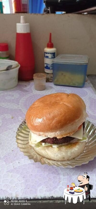 Try out a burger at Krishna Nashta center