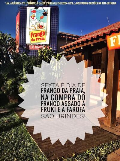 Aqui está a publicidade do Frango da Praia