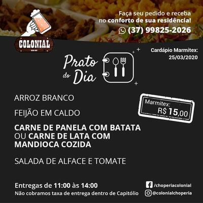 Aqui está a publicidade do Choperia Colonial