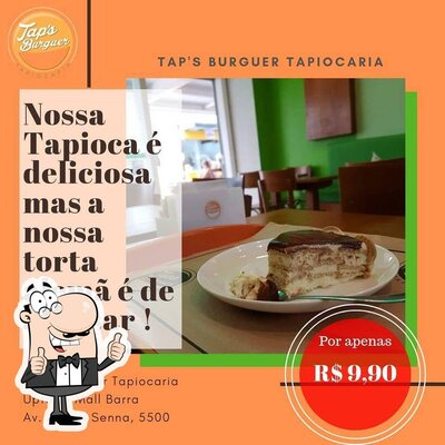 Aqui está a publicidade do Tap's Burguer Tapiocaria