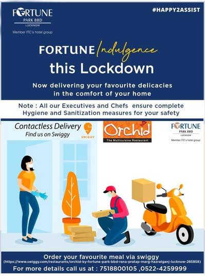 The advertisement shows information about Fortune Deli