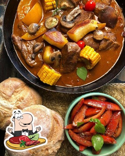 Há uma seleção de opções para os amantes da carne