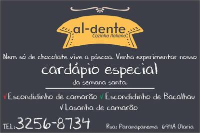 Aqui está a publicidade do Al-Dente