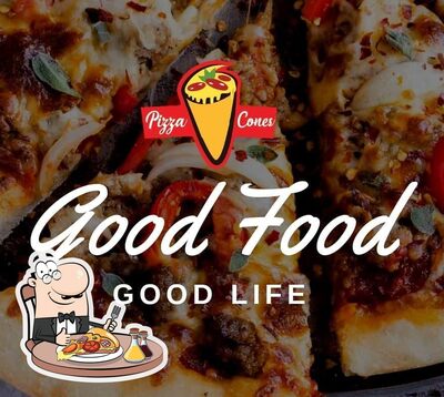 At Pizza Cones, you can order pizza