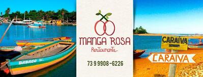 A publicidade apresenta informações sobre o Manga Rosa Restaurante