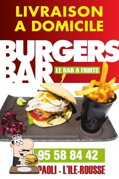 Commandez l'un des hamburgers disponible à Le Bar à Fruits Burger Bar