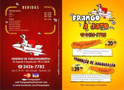 Aqui está a publicidade do Frango à Jato