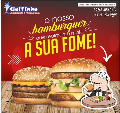 Delicie-se com um hambúrguer no Golfinho Lanchonete E Restaurante
