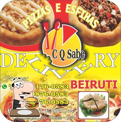 Delicie-se com um hambúrguer no CQ Sabe Pizzaria e Esfiharia