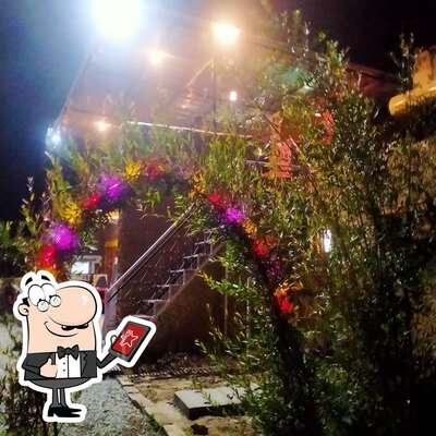 The outside area is an important feature of TAL Restaurant Leh