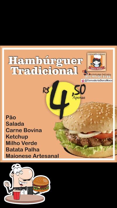 Comedoria Dona Moça oferece uma gama de opções para os amantes dos hambúrgueres