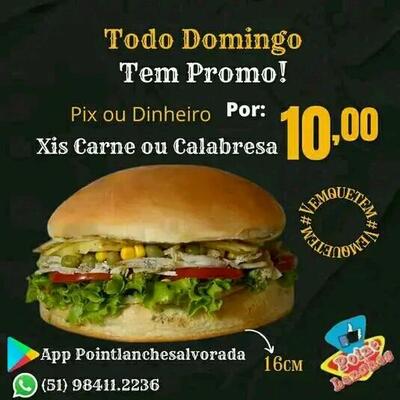 Aqui está a publicidade do Point Lanches Alvorada