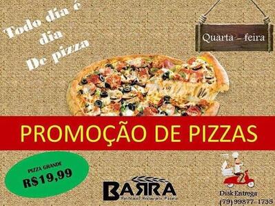 A publicidade mostra informações sobre o Barra Panificação & Restaurante